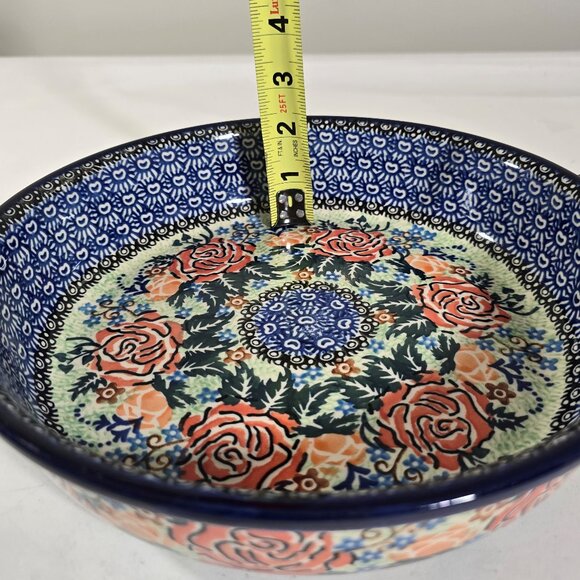 Unikat 1897 Ultimate Bakeware Col. 2007 Floral Handmade 12 x 2.5 Polish Pottery - Picture 13 of 14